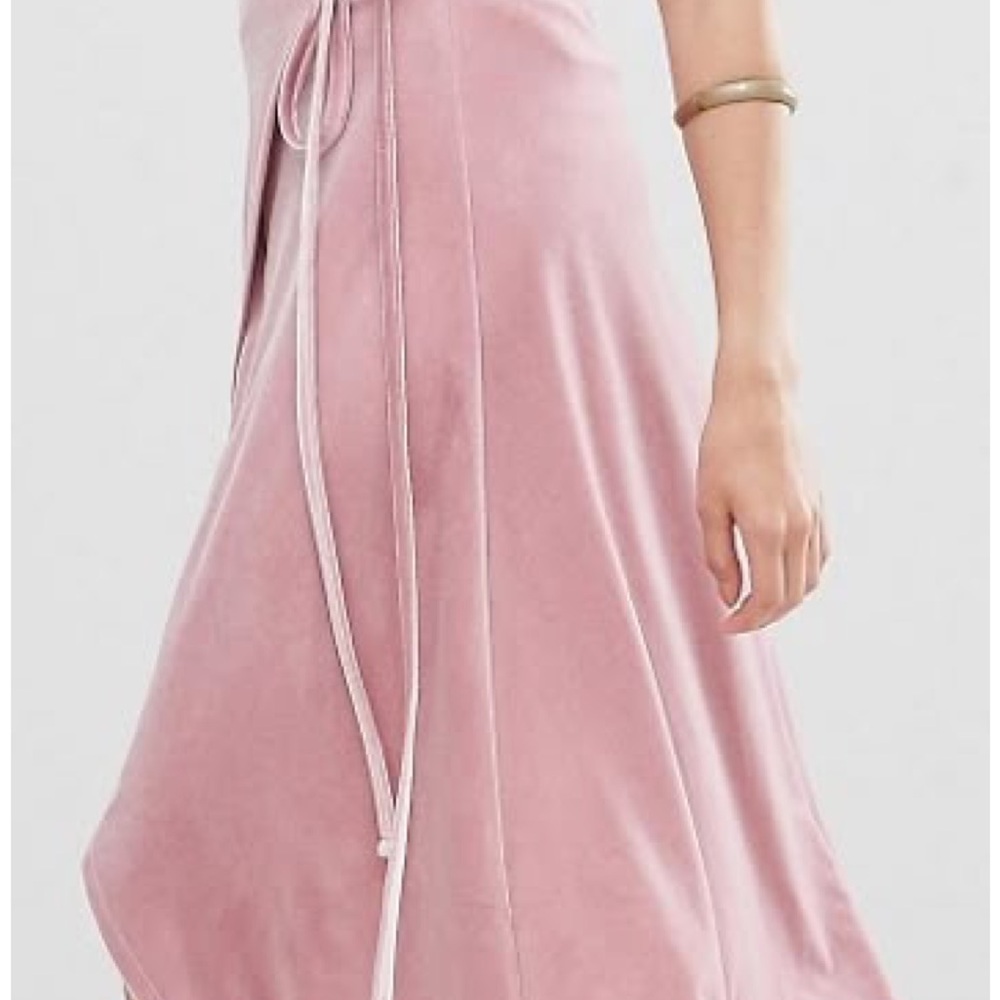 asos Blush Pink Velvet Wrap Skirt size 2
